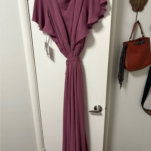 David's Bridal Chianti Wrap Maxi Dress - Picture 2 of 8